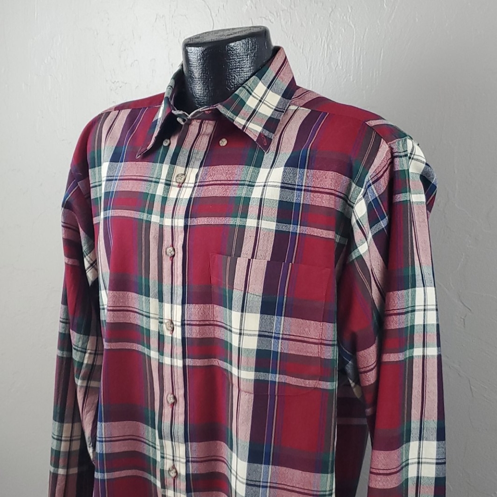 Vintage Pendleton Wool Buttons Down Check Long Sl… - image 3